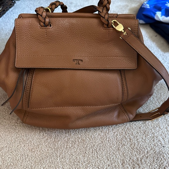 Tory Burch Large Half Moon Satchel Camel - Picture 3 of 11